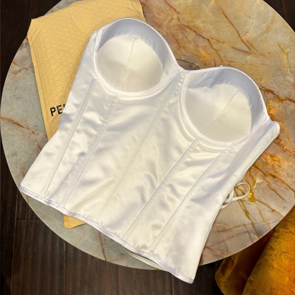 Tops - White Satin Corset - Perfect Corset NYC